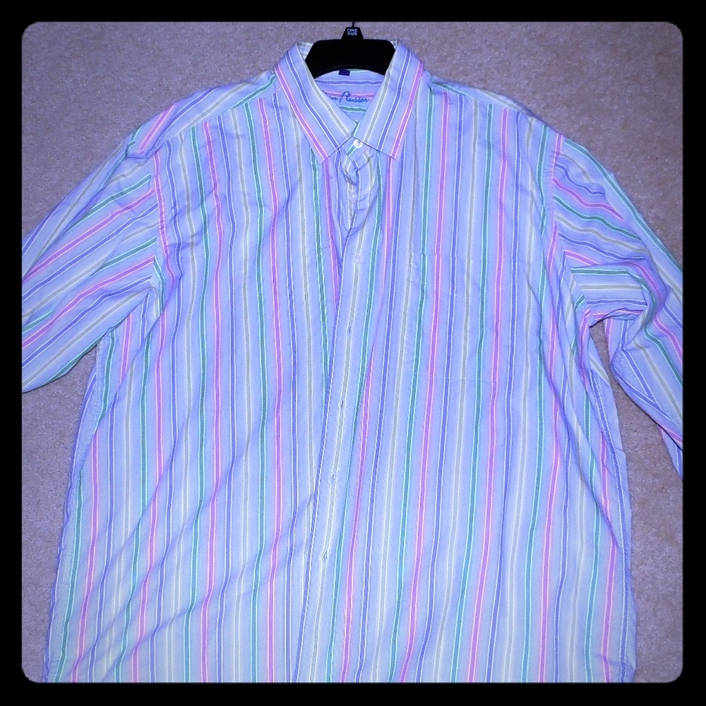Alan Flusser Long Sleeve Button Down Striped Shirt